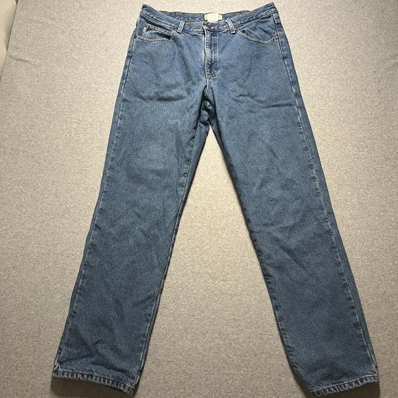 LL Bean Jeans Mens 32x31 Blue Classic Flannel Lined 100% Cotton (Tag 34x32) - Picture 1 of 10